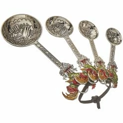 New 🧨 Kitchen & Dining Ganz Rooster Measuring Spoons - Set Of 4 ⌛