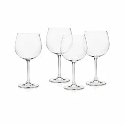 Best Pirce 😉 Kitchen & Dining Godinger Meridian Red Balloon Wine Glasses Set 0f 4 👏